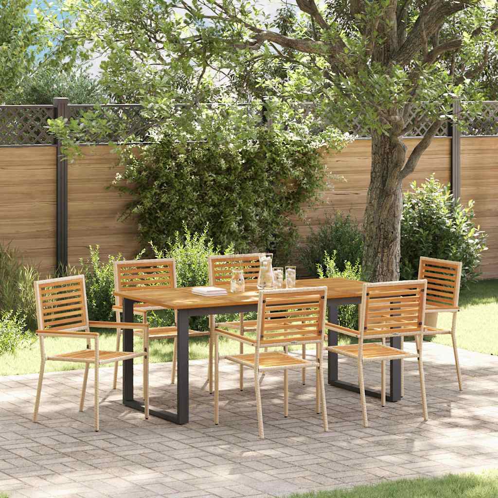 Ensemble de salle à manger pour jardin 7 pcs Beige - XIOS