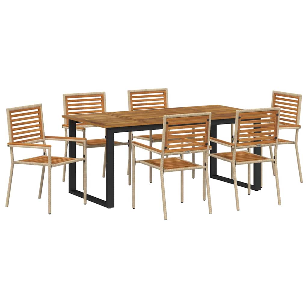 Ensemble de salle à manger pour jardin 7 pcs Beige - XIOS