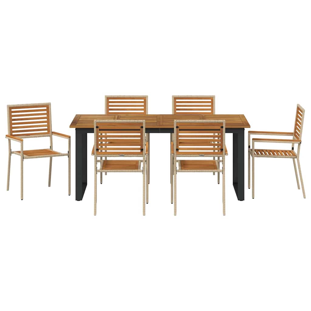 Ensemble de salle à manger pour jardin 7 pcs Beige - XIOS