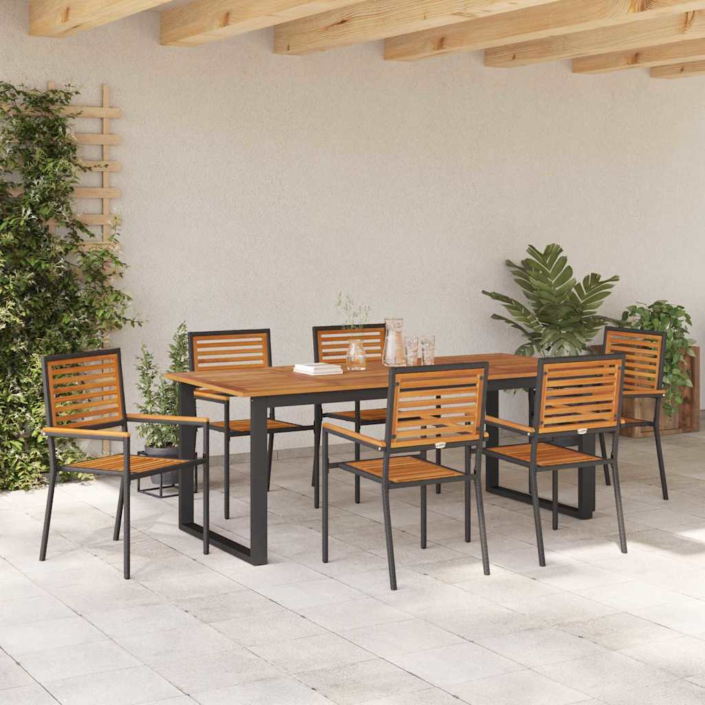 Ensemble de salle à manger pour jardin 7 pcs Noir - XIOS