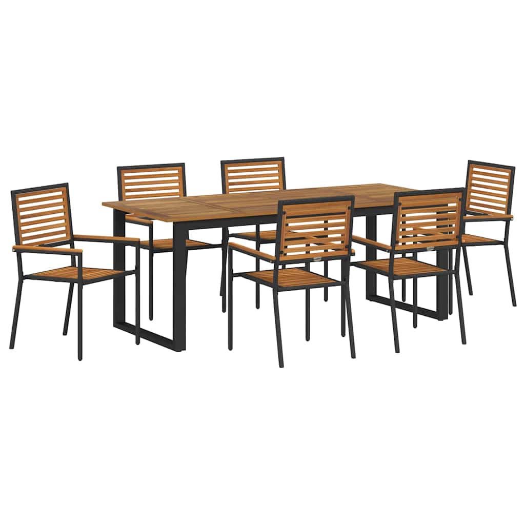 Ensemble de salle à manger pour jardin 7 pcs Noir - XIOS