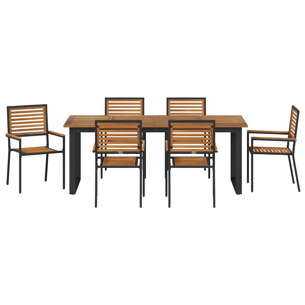 Ensemble de salle à manger pour jardin 7 pcs Noir - XIOS