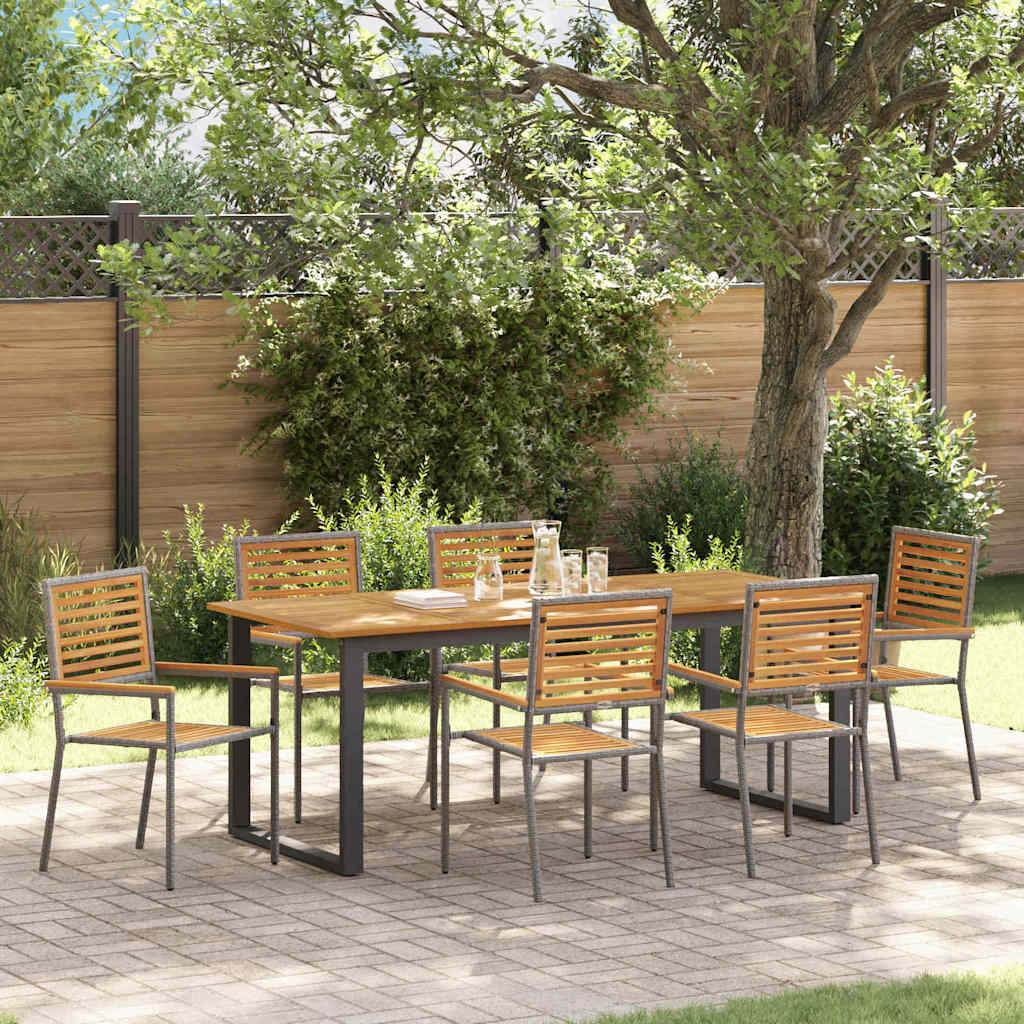 Ensemble de salle à manger pour jardin 7 pcs Gris - XIOS