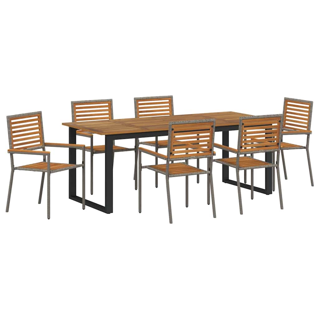 Ensemble de salle à manger pour jardin 7 pcs Gris - XIOS