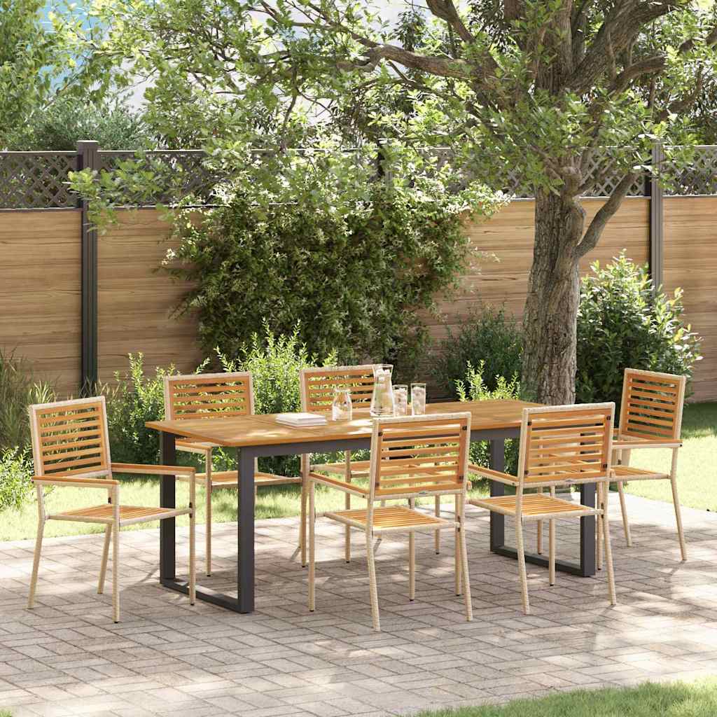 Ensemble de salle à manger pour jardin 7 pcs Beige - XIOS