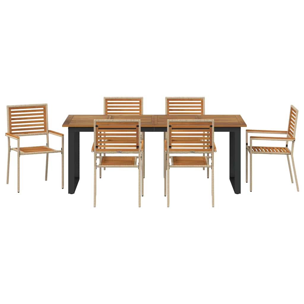 Ensemble de salle à manger pour jardin 7 pcs Beige - XIOS