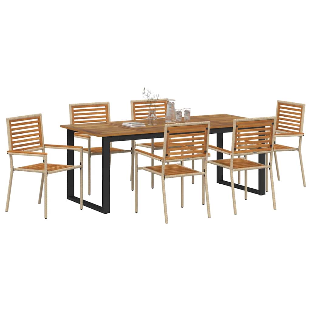 Ensemble de salle à manger pour jardin 7 pcs Beige - XIOS