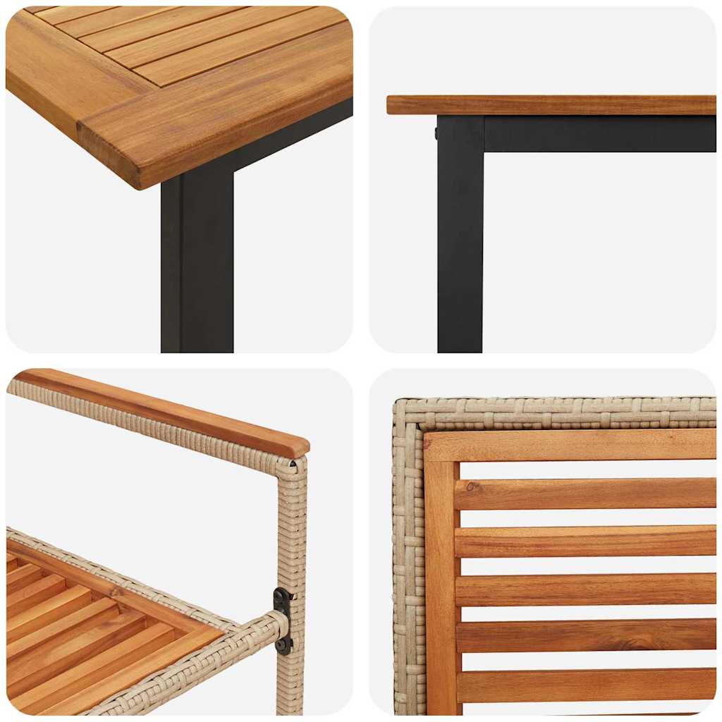 Ensemble de salle à manger pour jardin 9 pcs Beige - XIOS