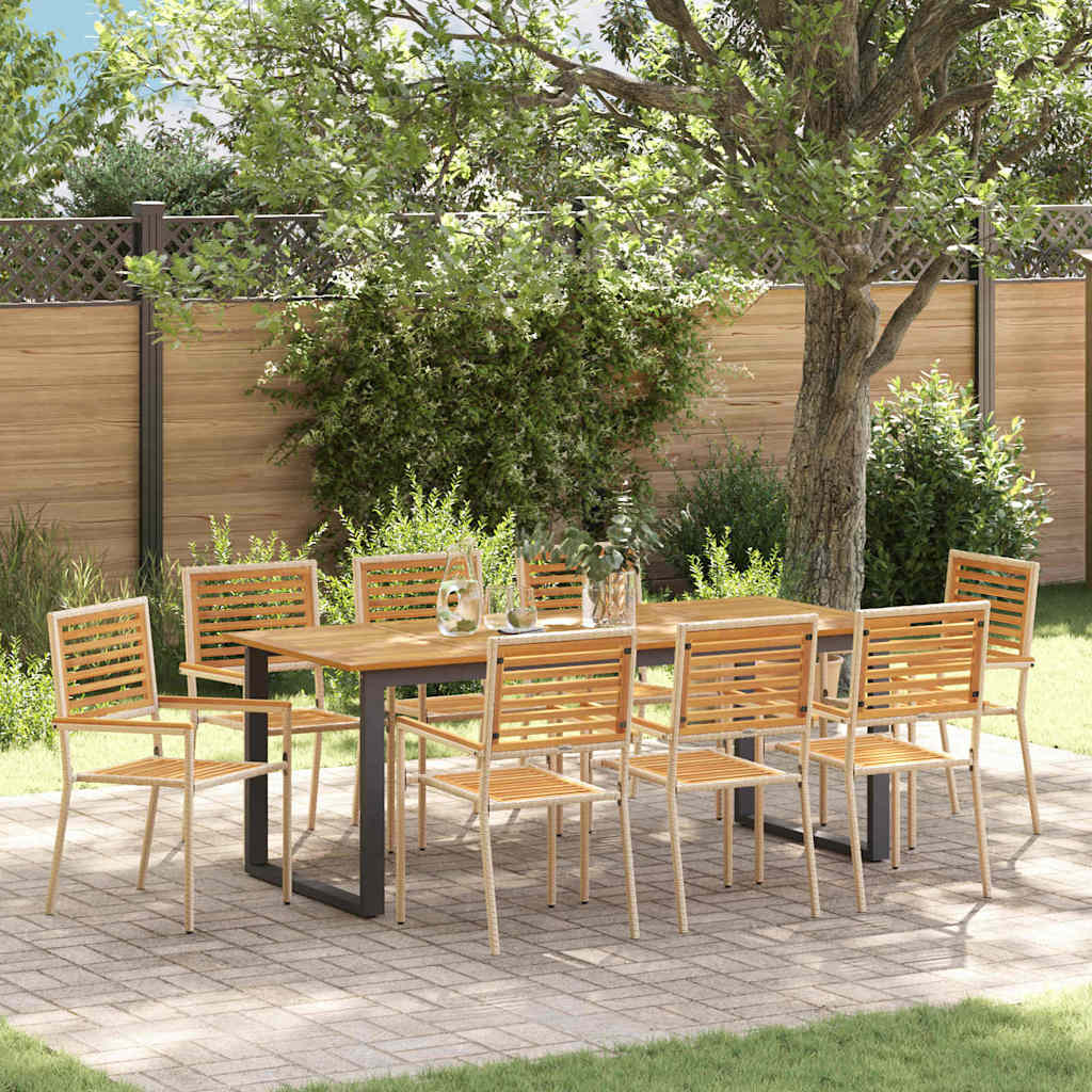 Ensemble de salle à manger pour jardin 9 pcs Beige - XIOS