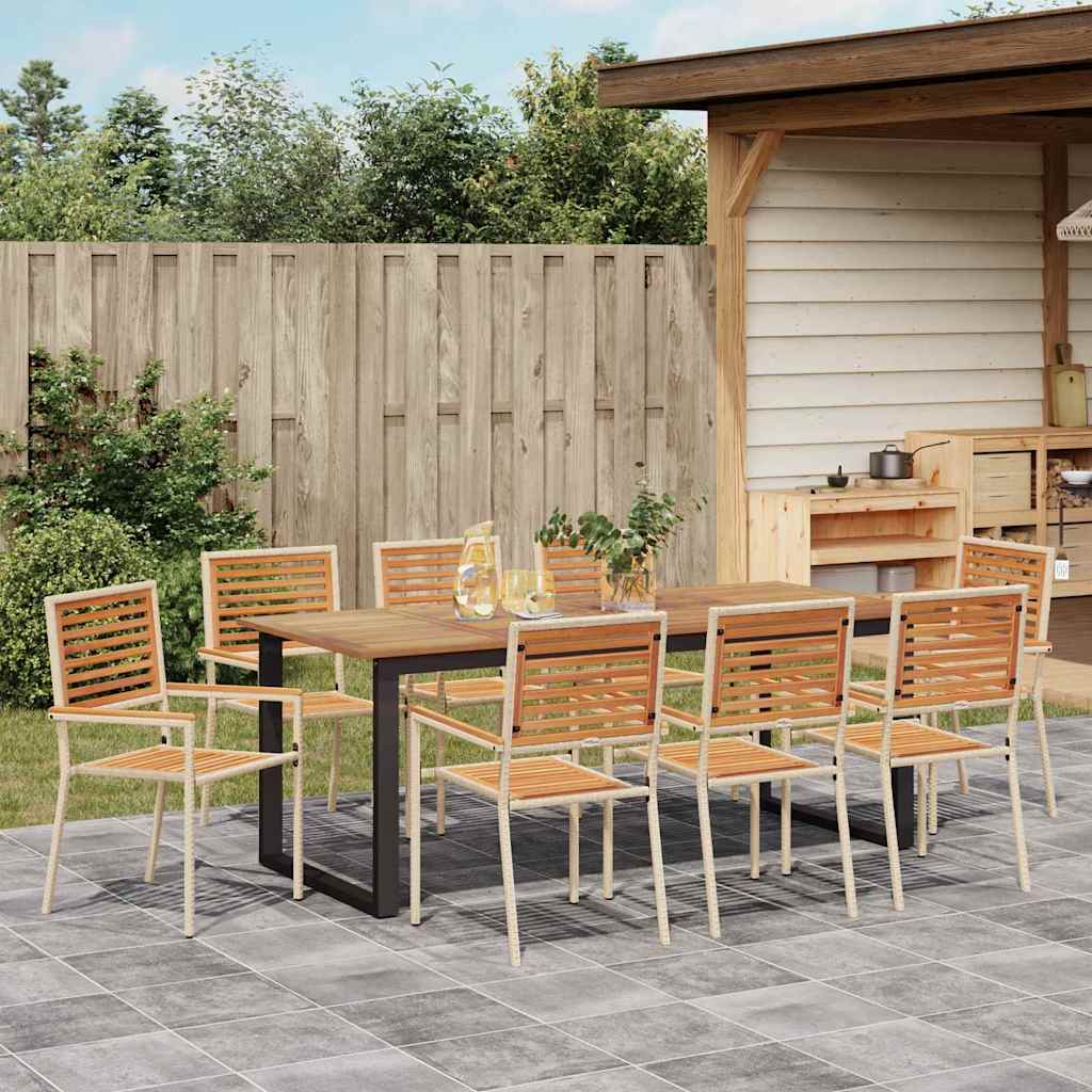 Ensemble de salle à manger pour jardin 9 pcs Beige - XIOS