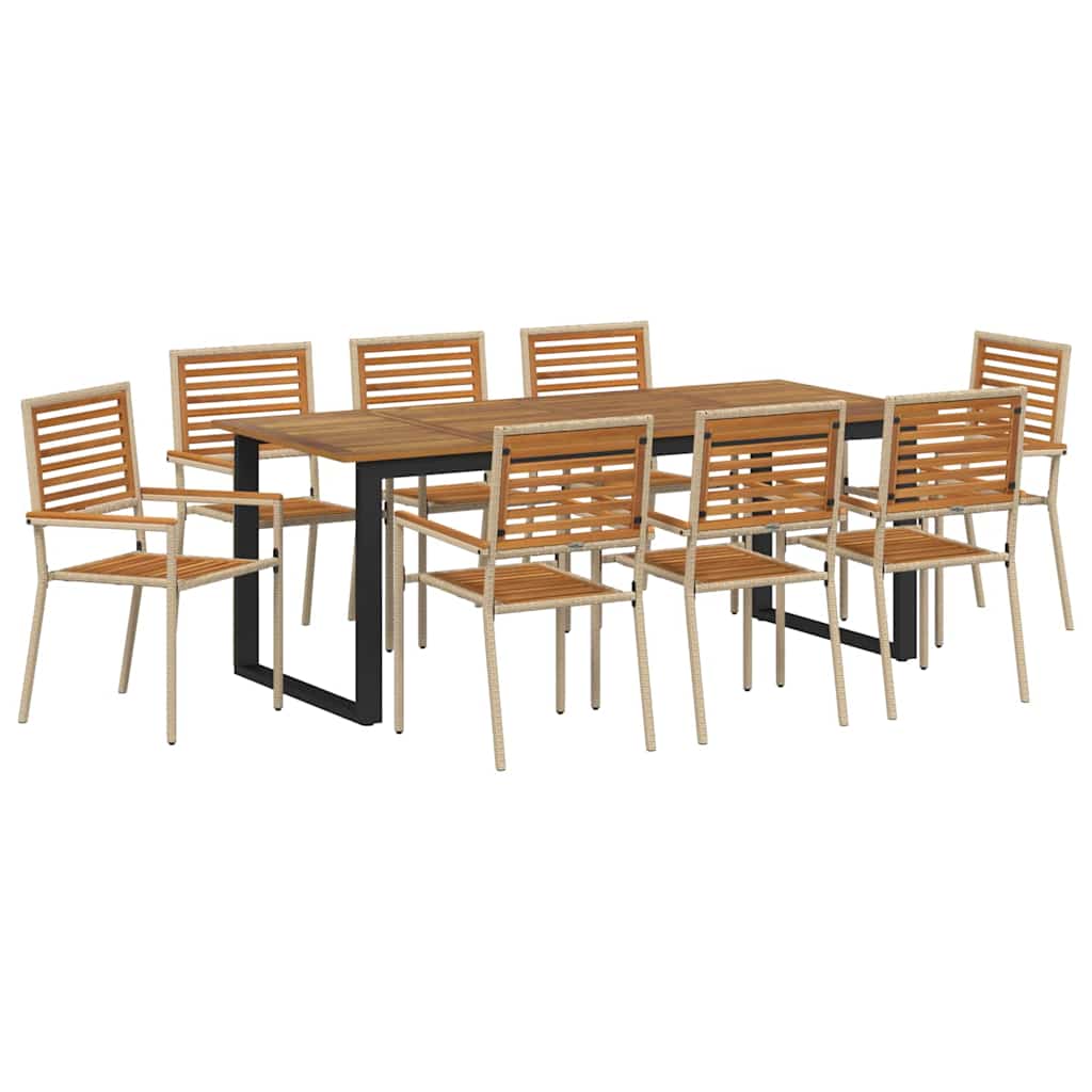 Ensemble de salle à manger pour jardin 9 pcs Beige - XIOS