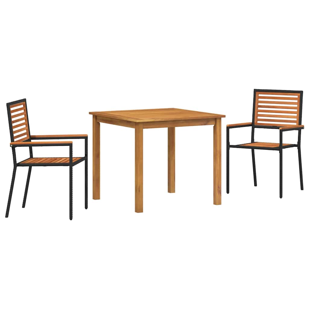 Ensemble de salle à manger pour jardin 3 pcs Noir - XIOS