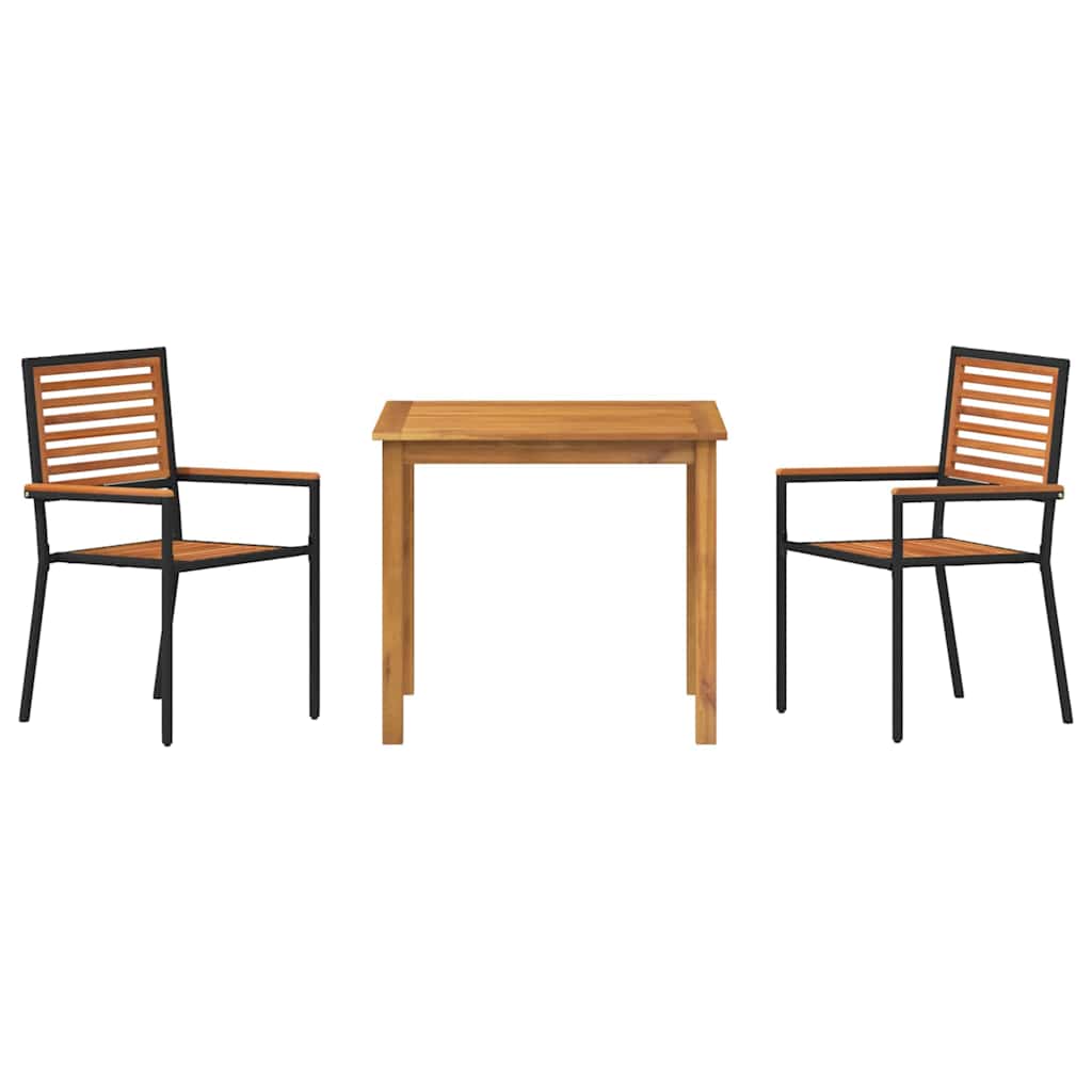 Ensemble de salle à manger pour jardin 3 pcs Noir - XIOS