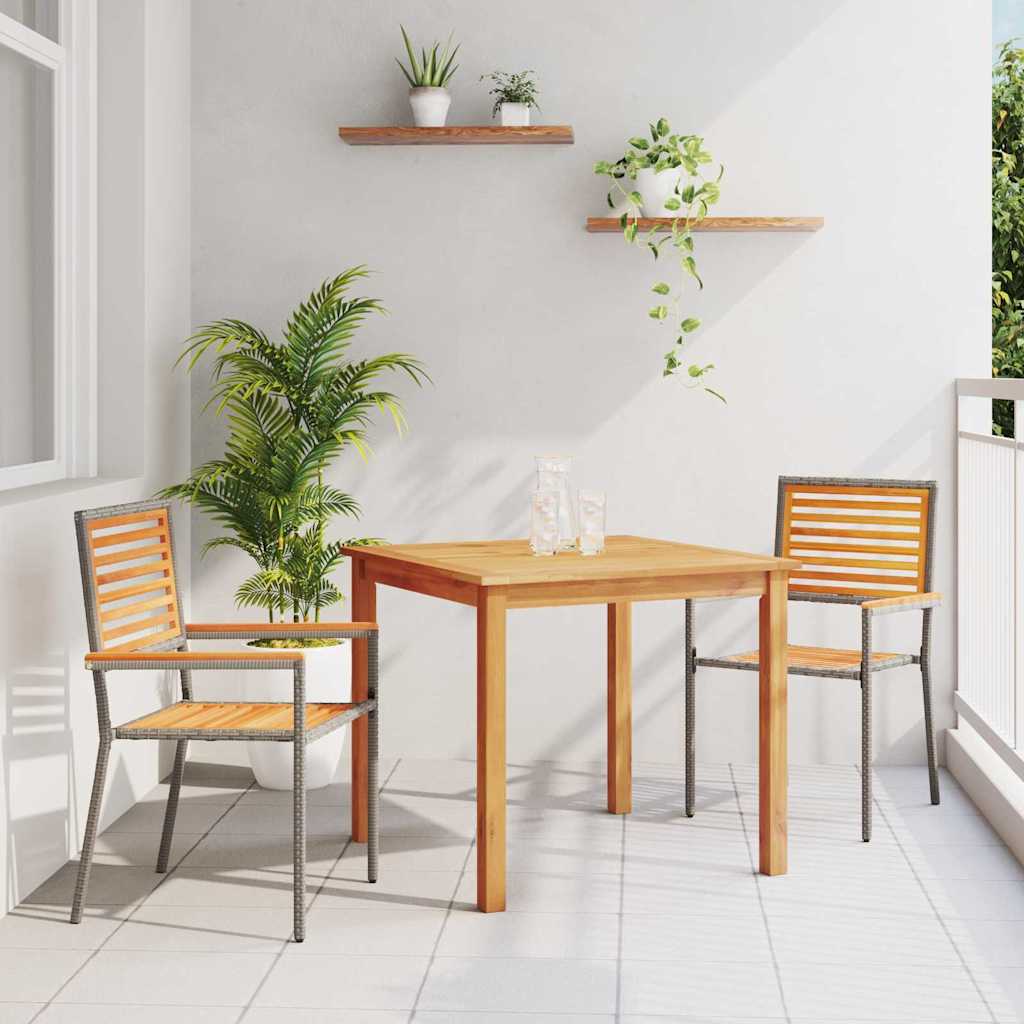 Ensemble de salle à manger pour jardin 3 pcs Gris - XIOS
