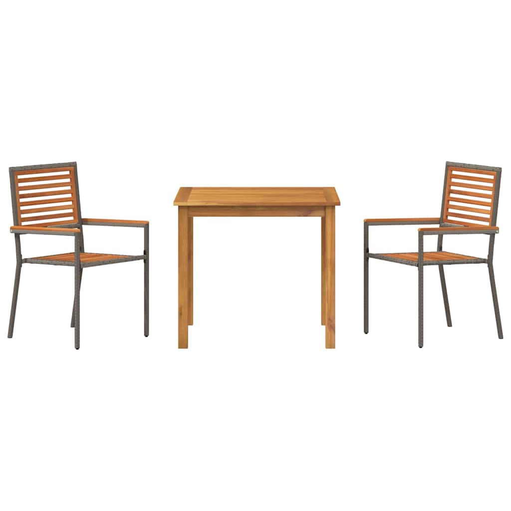 Ensemble de salle à manger pour jardin 3 pcs Gris - XIOS