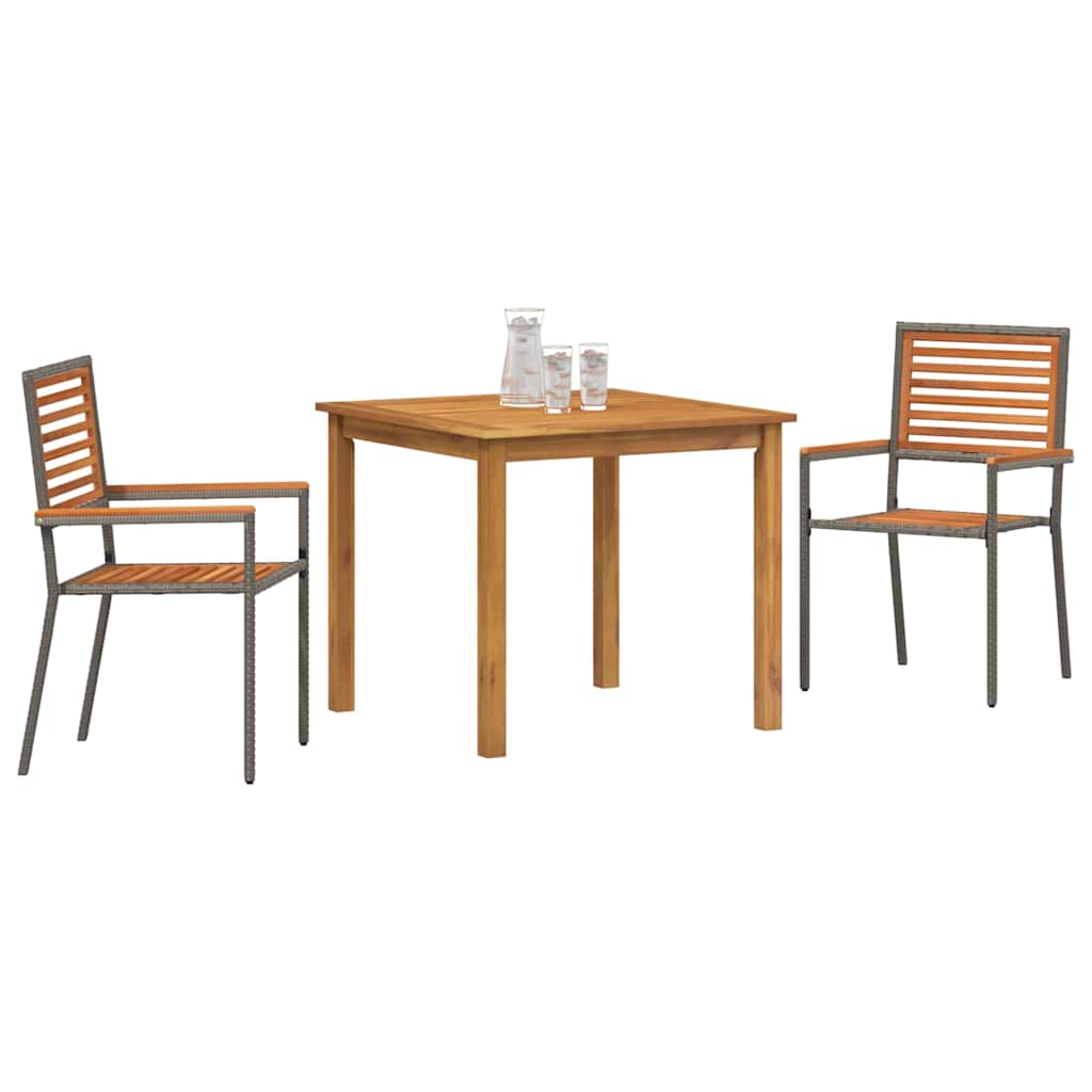 Ensemble de salle à manger pour jardin 3 pcs Gris - XIOS