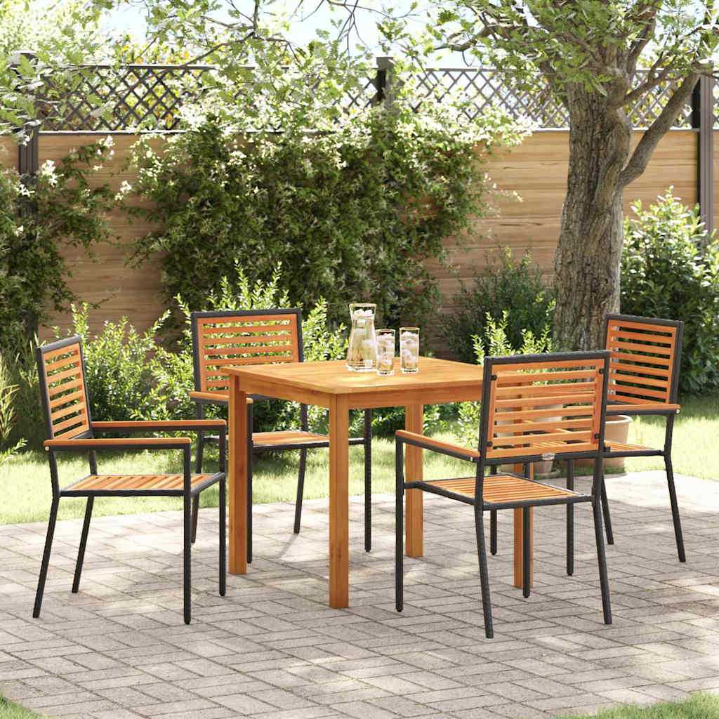 Ensemble de salle à manger pour jardin 5 pcs Noir - XIOS