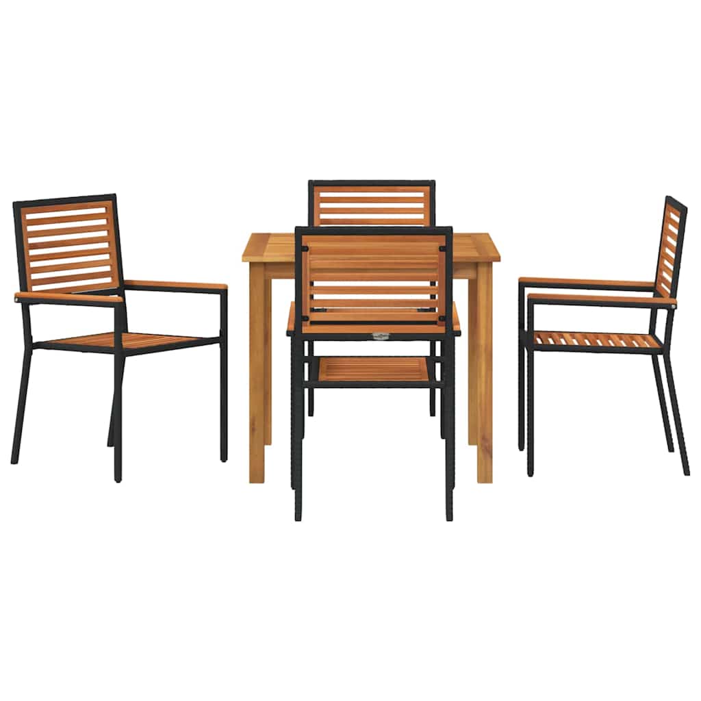 Ensemble de salle à manger pour jardin 5 pcs Noir - XIOS