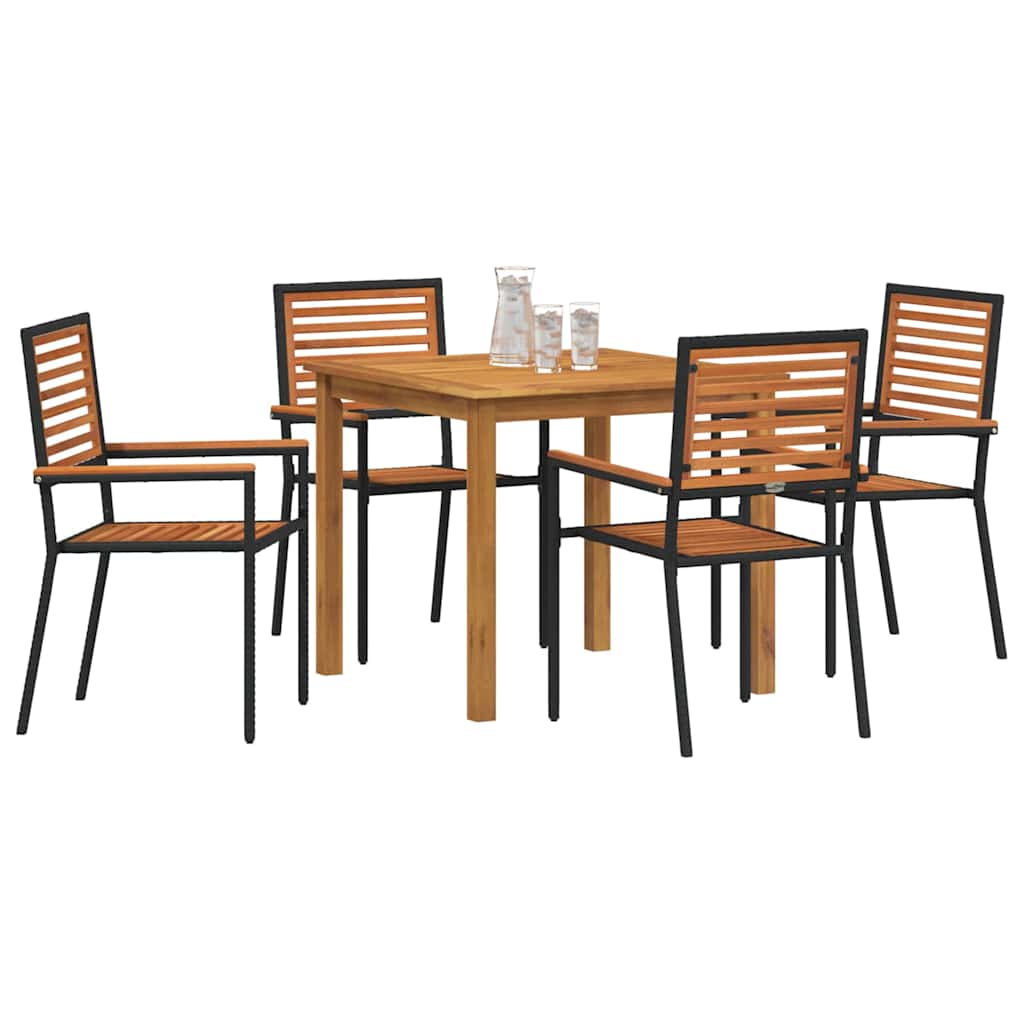 Ensemble de salle à manger pour jardin 5 pcs Noir - XIOS