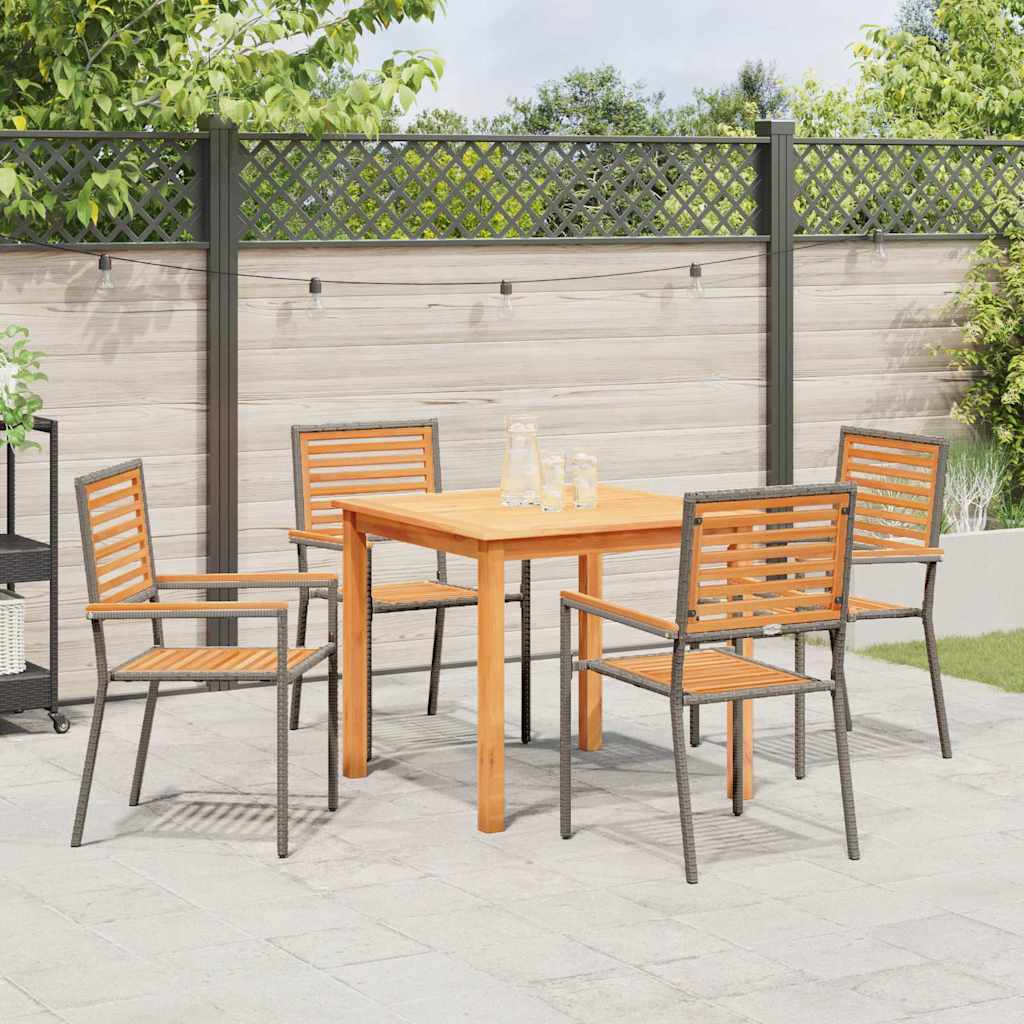Ensemble de salle à manger pour jardin 5 pcs Gris - XIOS