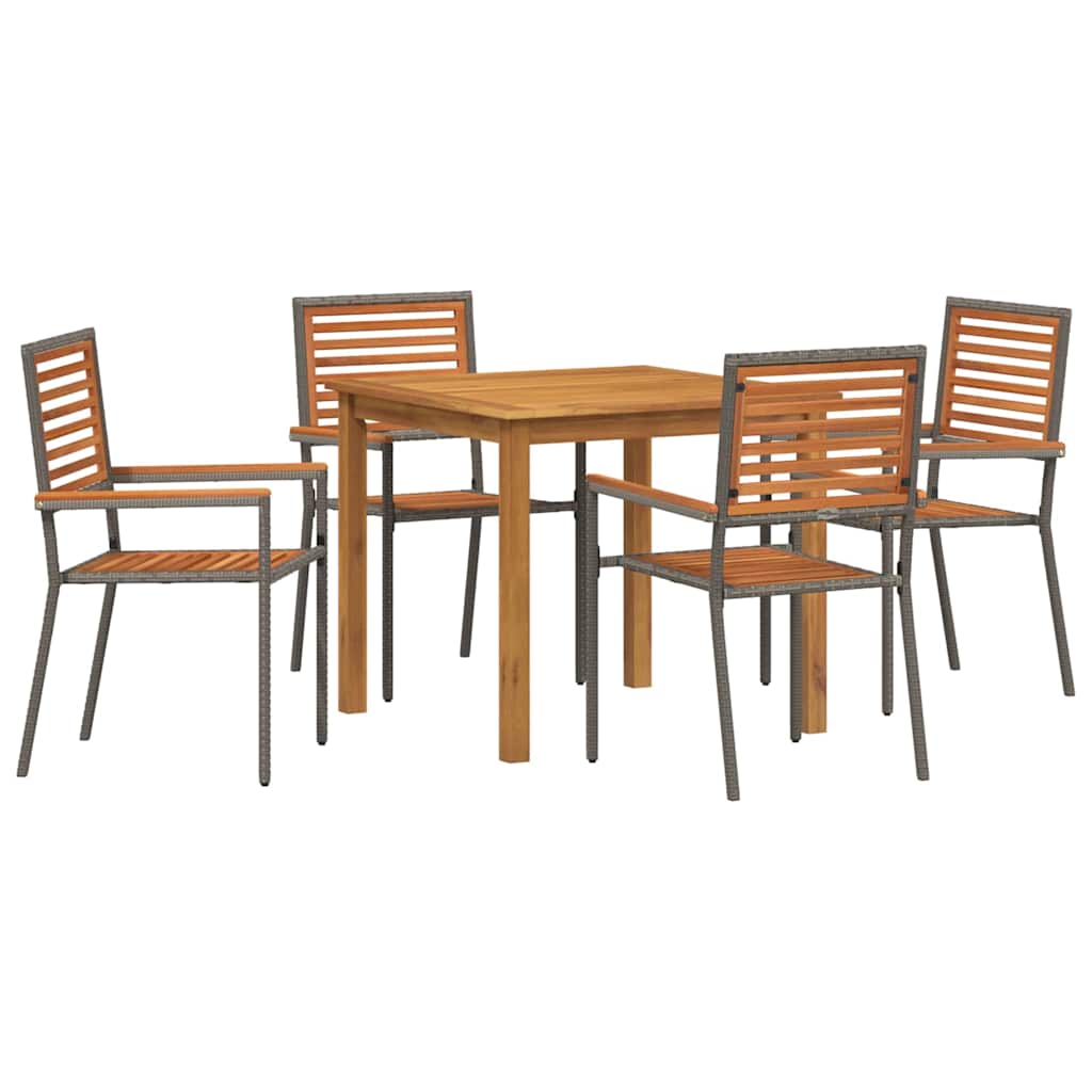 Ensemble de salle à manger pour jardin 5 pcs Gris - XIOS