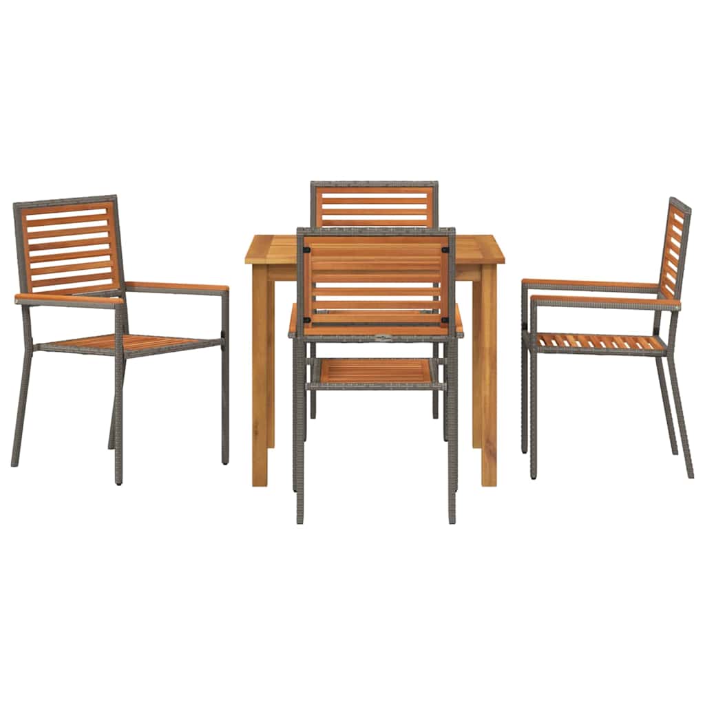 Ensemble de salle à manger pour jardin 5 pcs Gris - XIOS