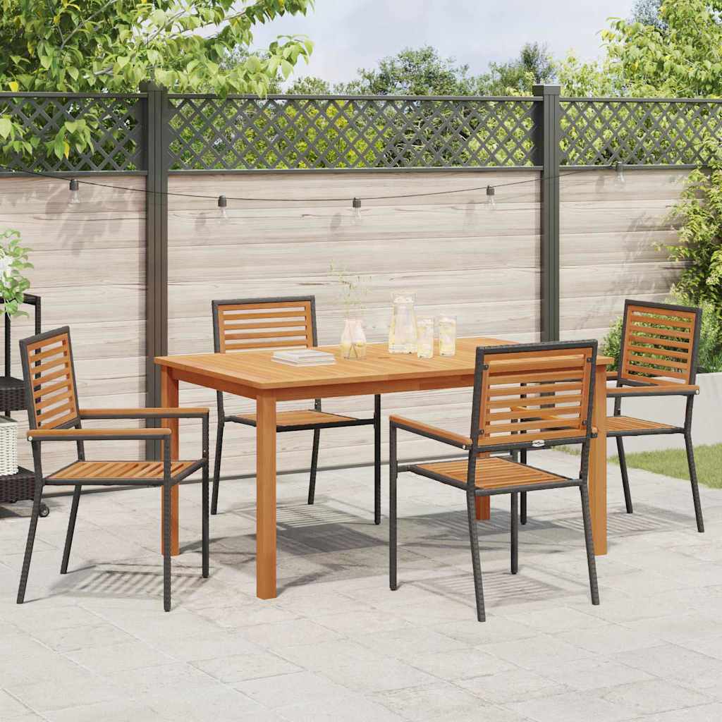 Ensemble de salle à manger pour jardin 5 pcs Noir - XIOS