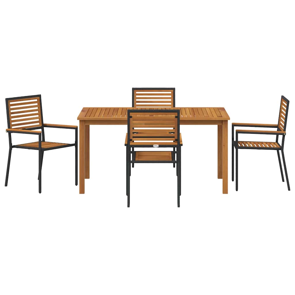 Ensemble de salle à manger pour jardin 5 pcs Noir - XIOS