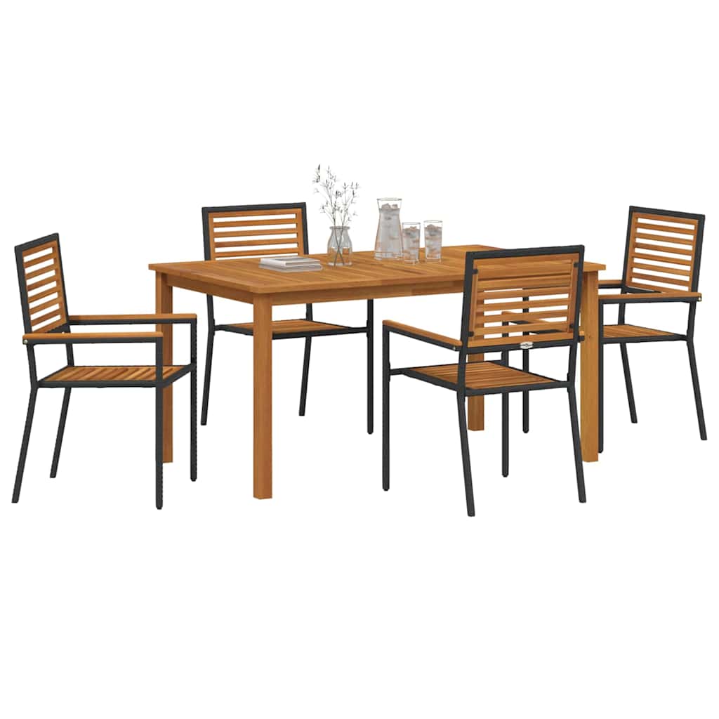 Ensemble de salle à manger pour jardin 5 pcs Noir - XIOS