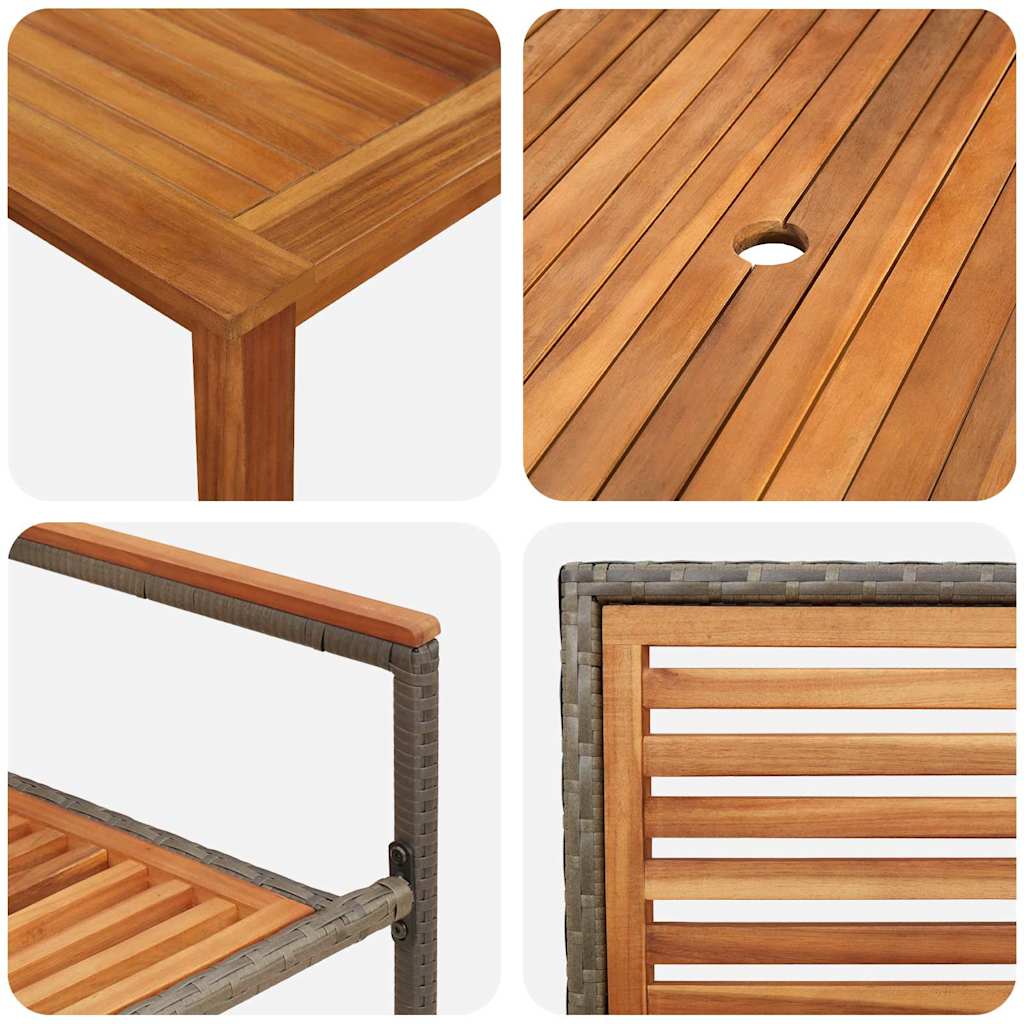 Ensemble de salle à manger pour jardin 5 pcs Gris - XIOS