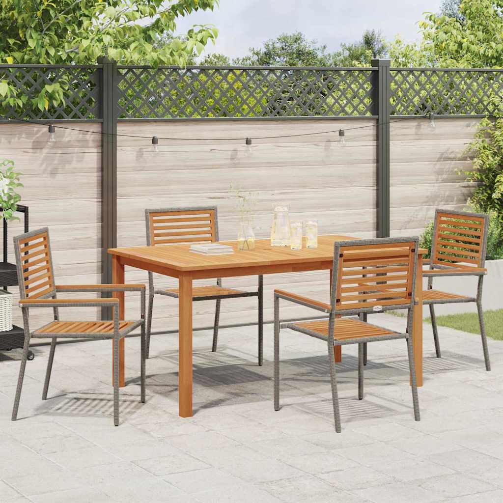 Ensemble de salle à manger pour jardin 5 pcs Gris - XIOS
