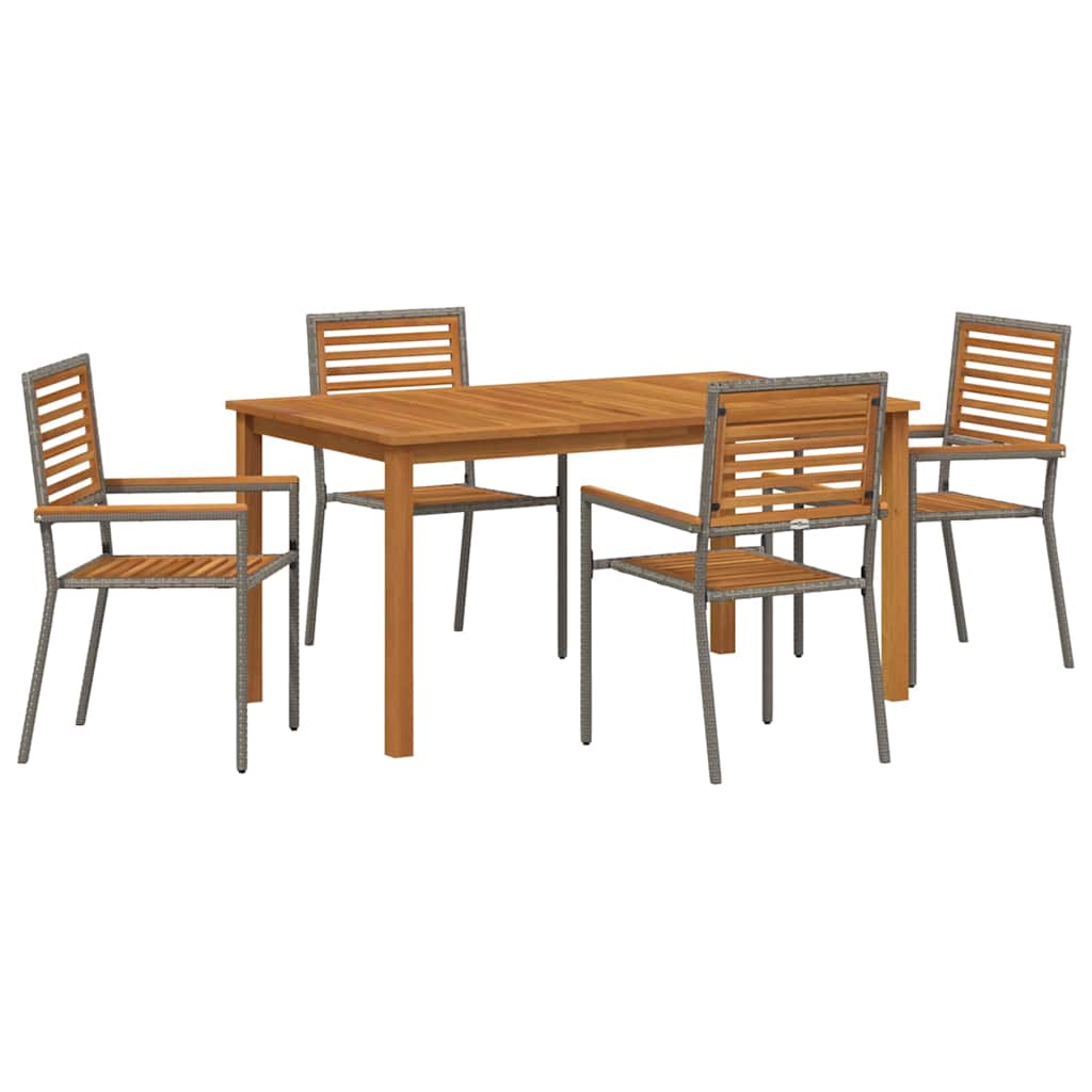 Ensemble de salle à manger pour jardin 5 pcs Gris - XIOS