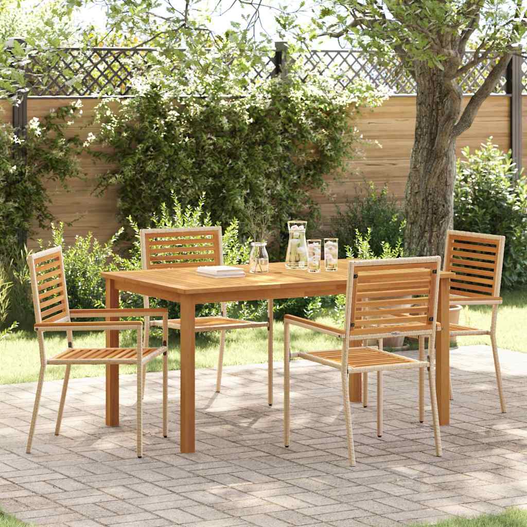 Ensemble de salle à manger pour jardin 5 pcs Beige - XIOS