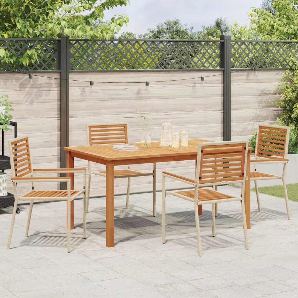 Ensemble de salle à manger pour jardin 5 pcs Beige - XIOS