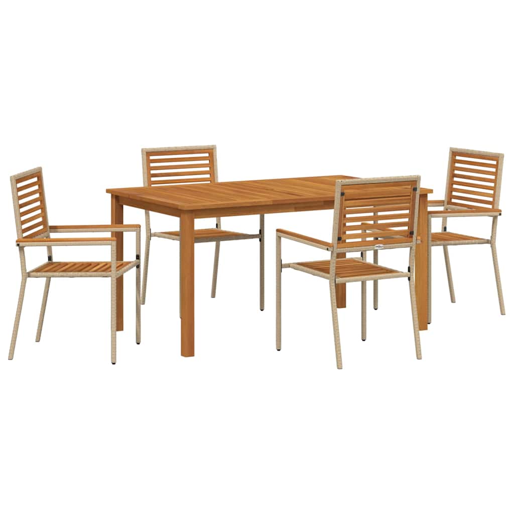 Ensemble de salle à manger pour jardin 5 pcs Beige - XIOS