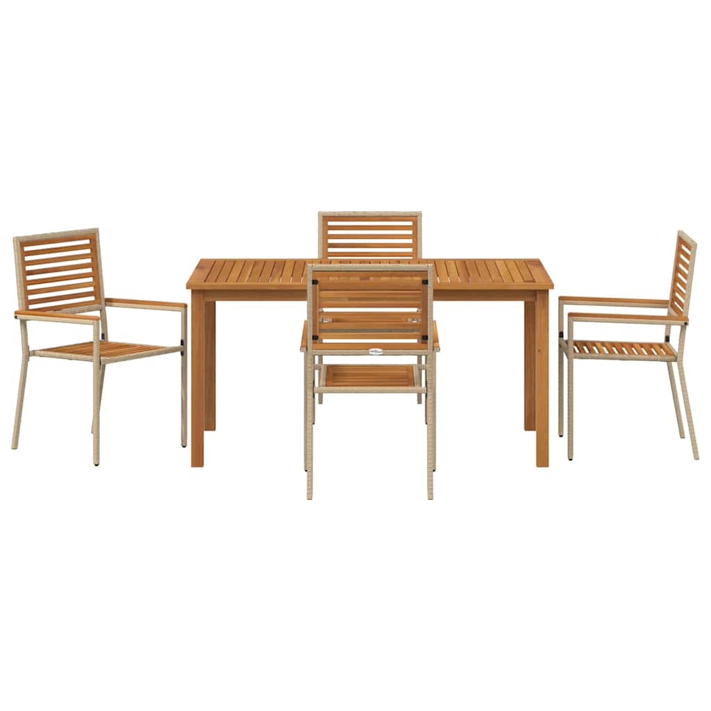 Ensemble de salle à manger pour jardin 5 pcs Beige - XIOS