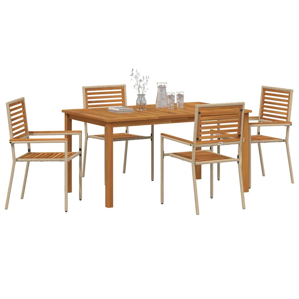 Ensemble de salle à manger pour jardin 5 pcs Beige - XIOS