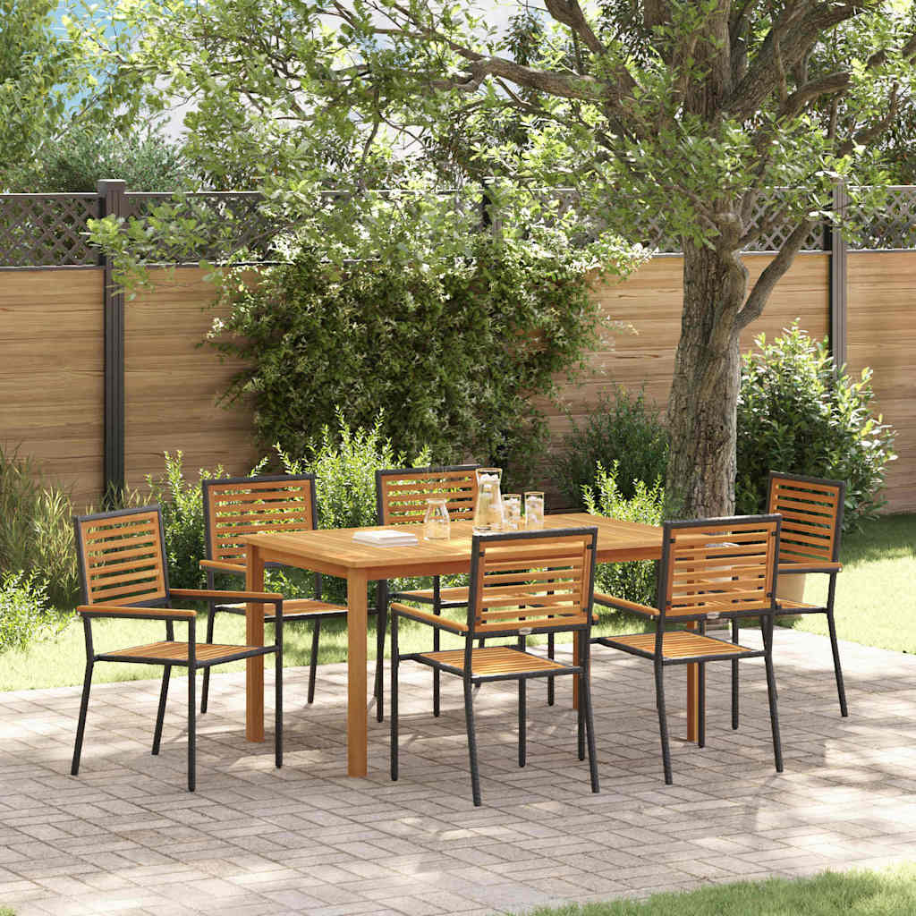 Ensemble de salle à manger pour jardin 7 pcs Noir - XIOS