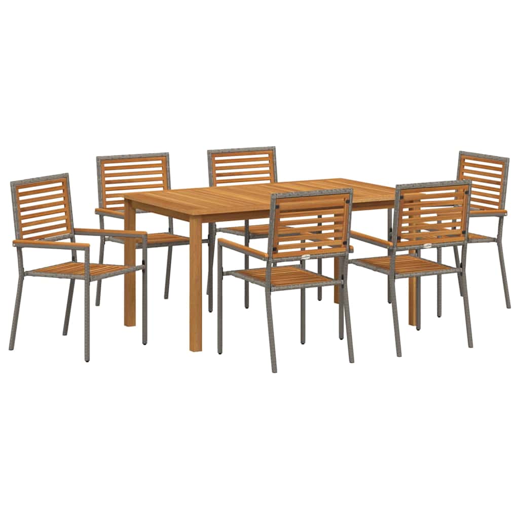 Ensemble de salle à manger pour jardin 7 pcs Gris - XIOS