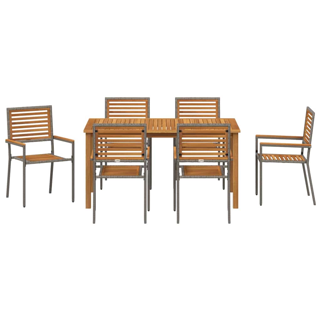 Ensemble de salle à manger pour jardin 7 pcs Gris - XIOS