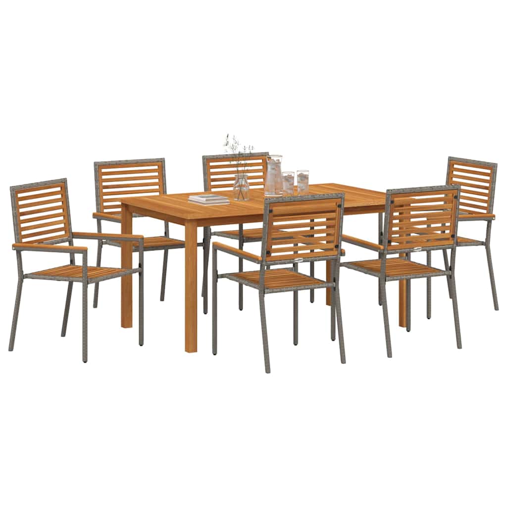 Ensemble de salle à manger pour jardin 7 pcs Gris - XIOS