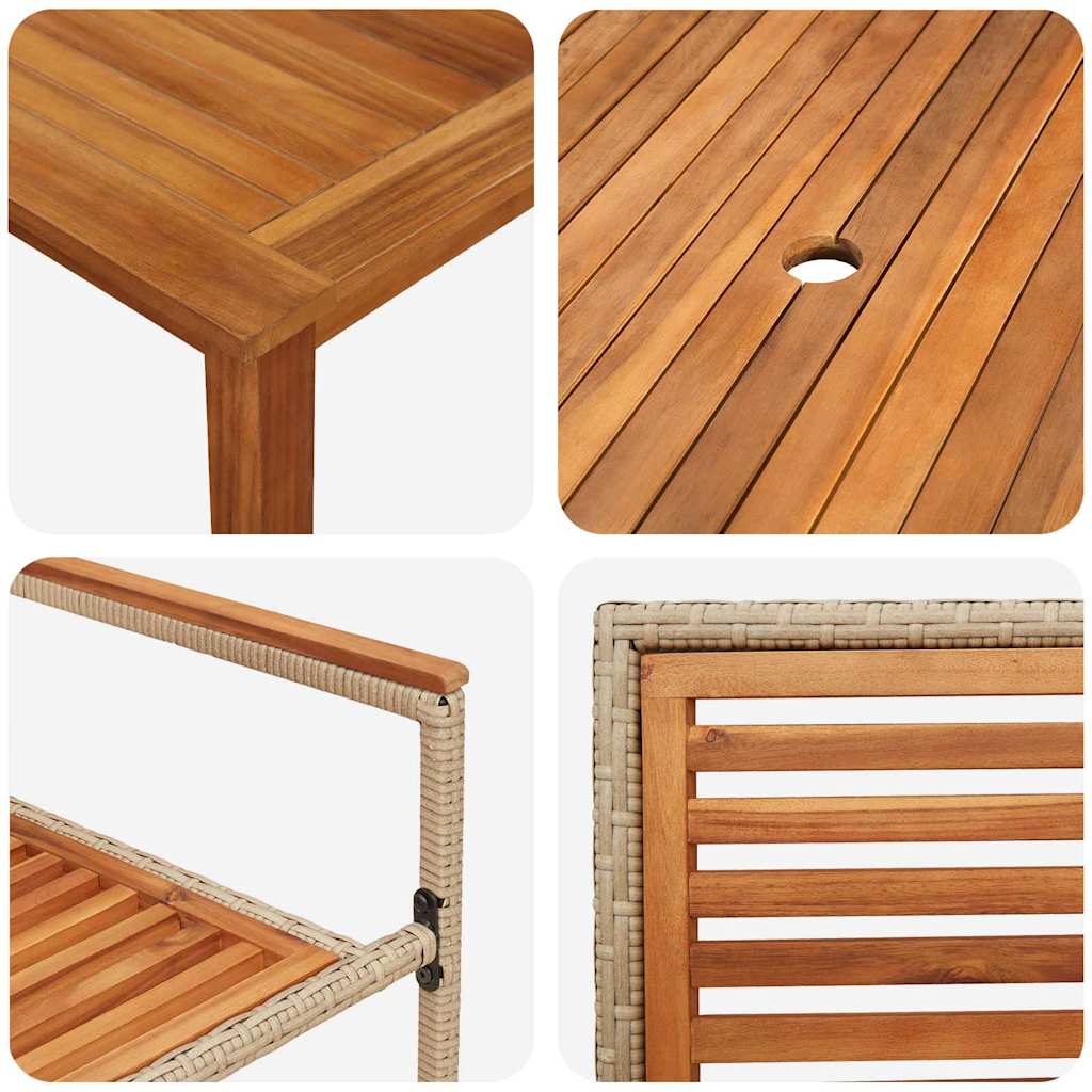 Ensemble de salle à manger pour jardin 7 pcs Beige - XIOS