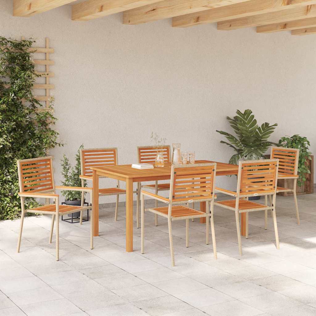 Ensemble de salle à manger pour jardin 7 pcs Beige - XIOS