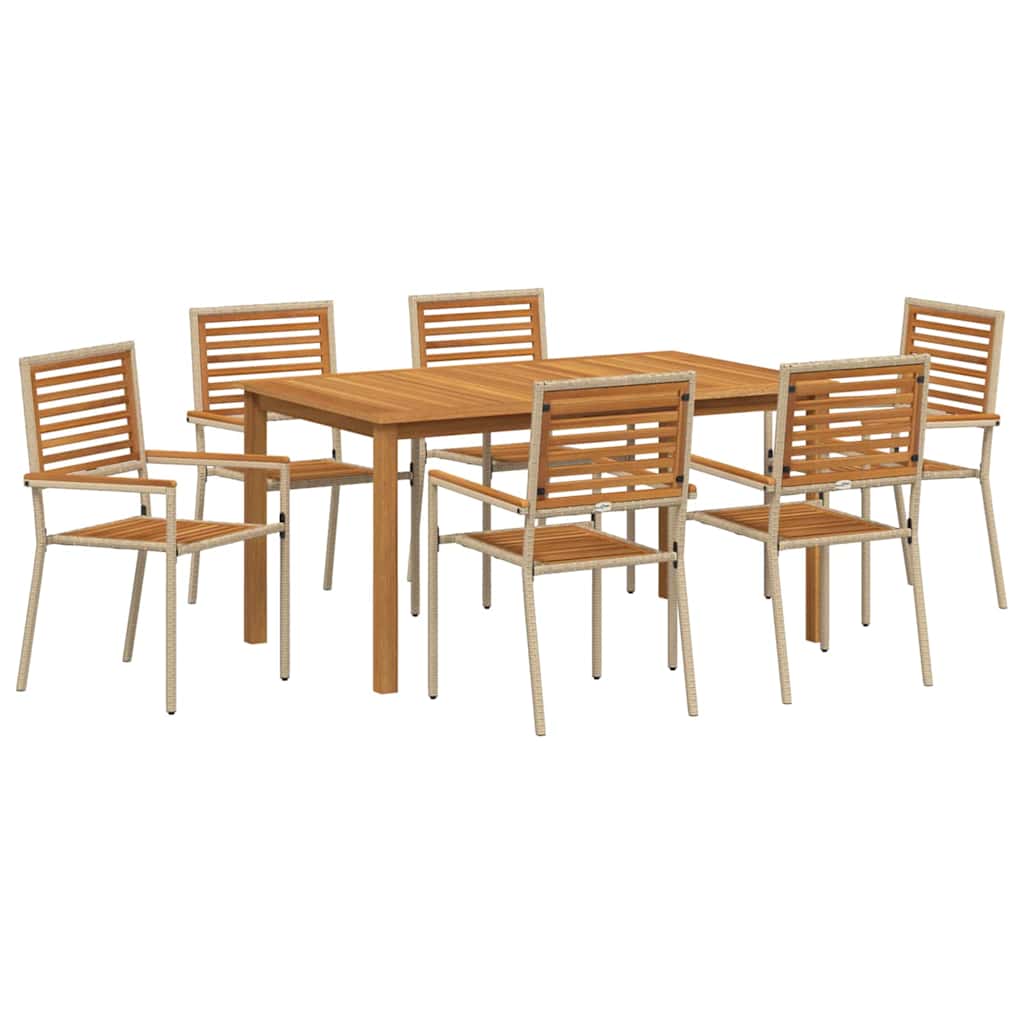 Ensemble de salle à manger pour jardin 7 pcs Beige - XIOS