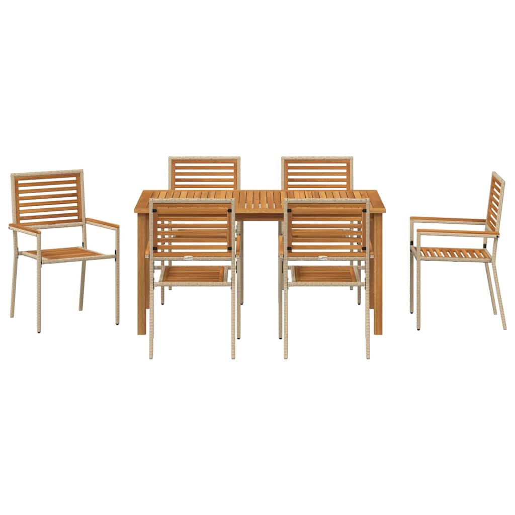 Ensemble de salle à manger pour jardin 7 pcs Beige - XIOS