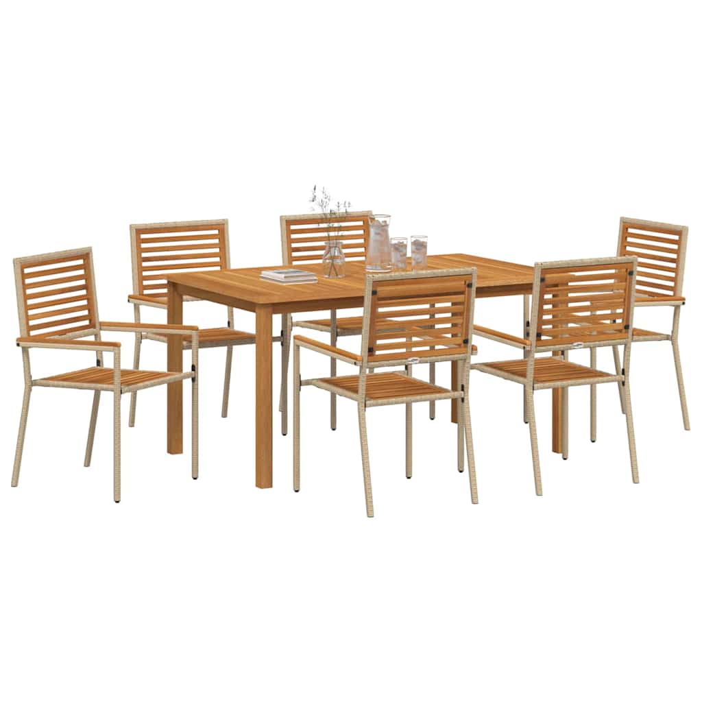 Ensemble de salle à manger pour jardin 7 pcs Beige - XIOS