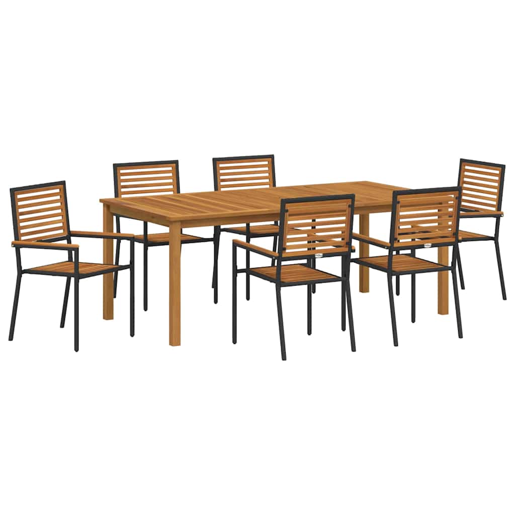 Ensemble de salle à manger pour jardin 7 pcs Noir - XIOS