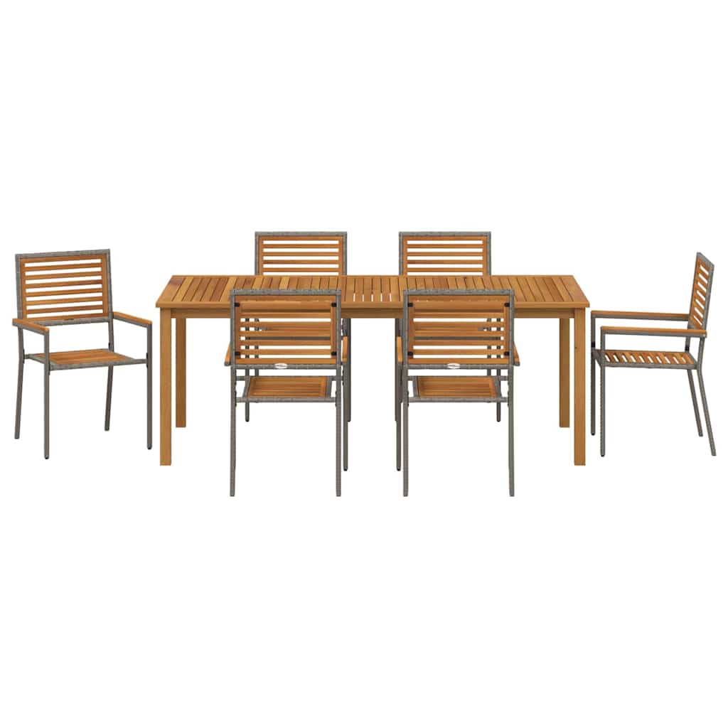 Ensemble de salle à manger pour jardin 7 pcs Gris - XIOS