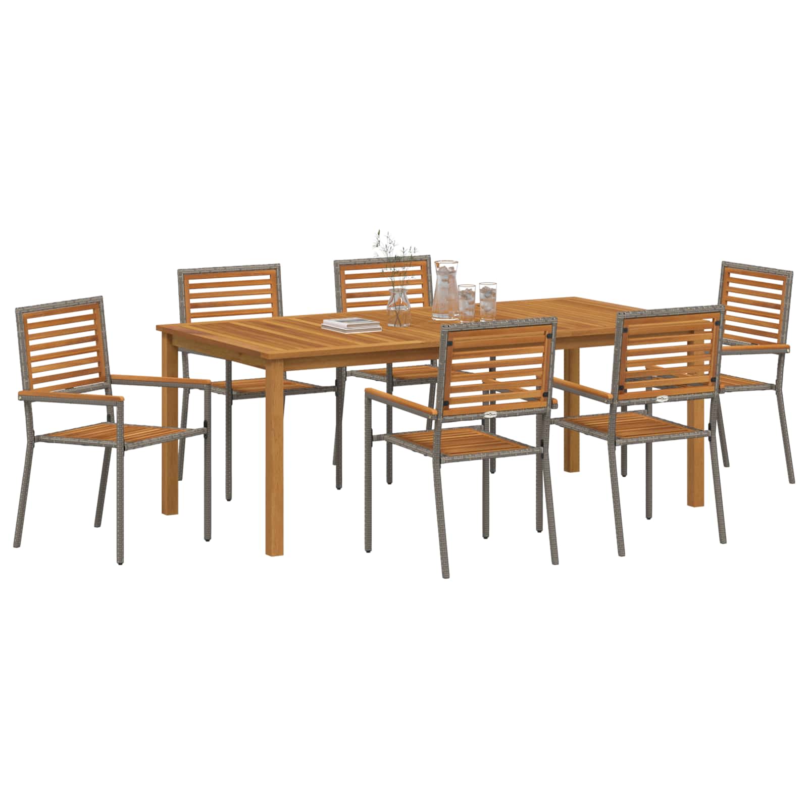 Ensemble de salle à manger pour jardin 7 pcs Gris - XIOS