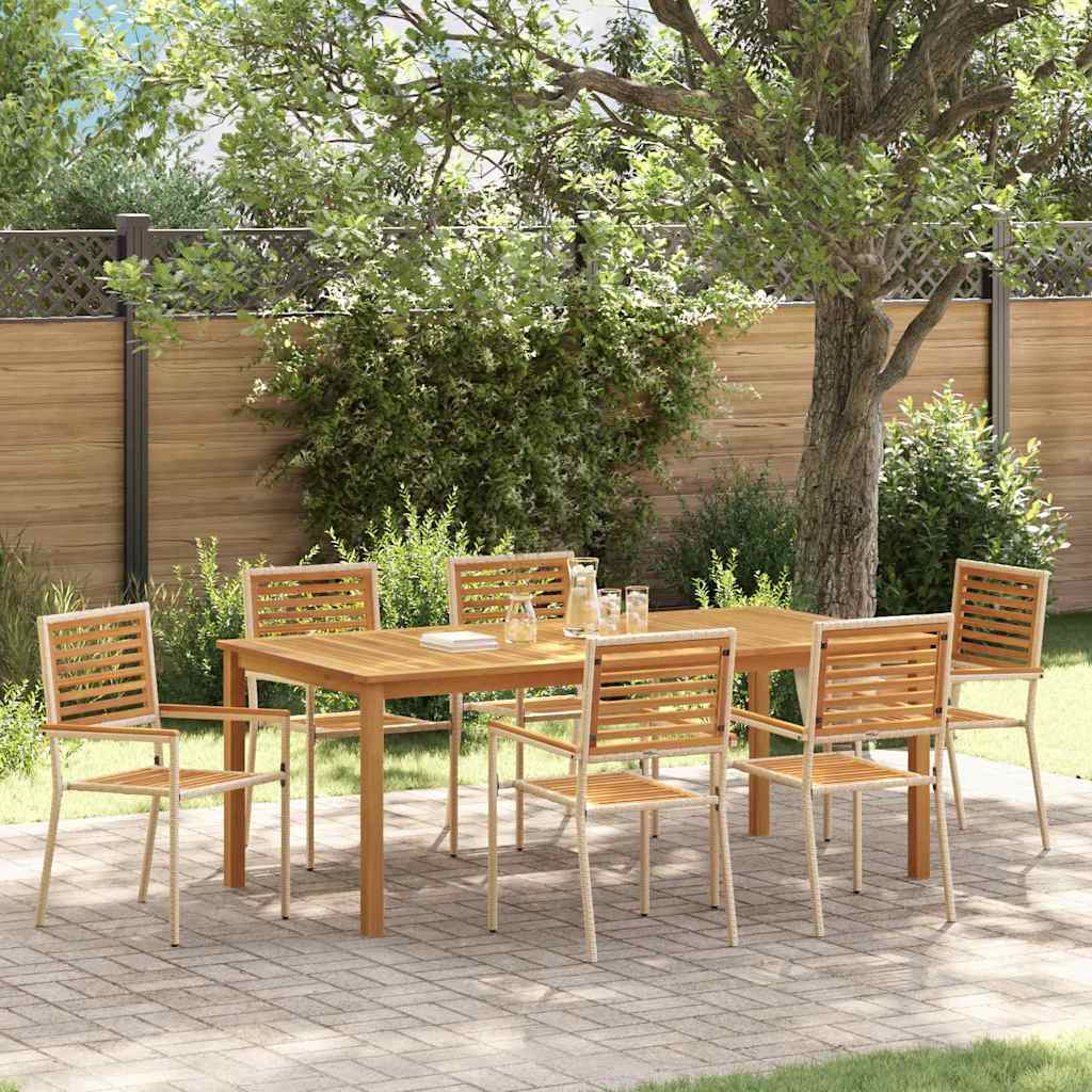 Ensemble de salle à manger pour jardin 7 pcs Beige - XIOS